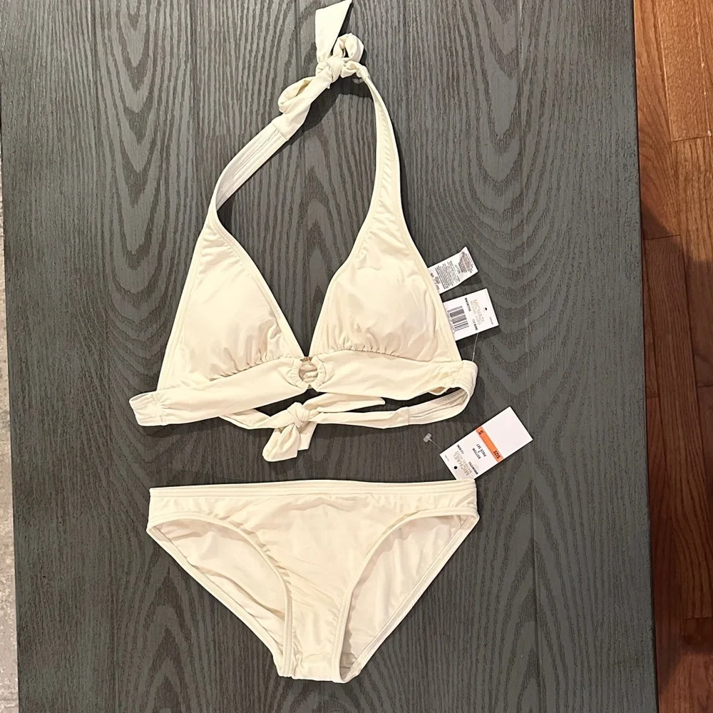 Cream Halter Bikini Set